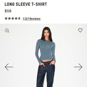 SKIMS Blue Long Sleeve Tee